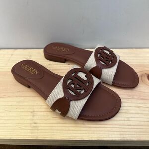 Lauren Ralph Lauren Brown Slide Sandals